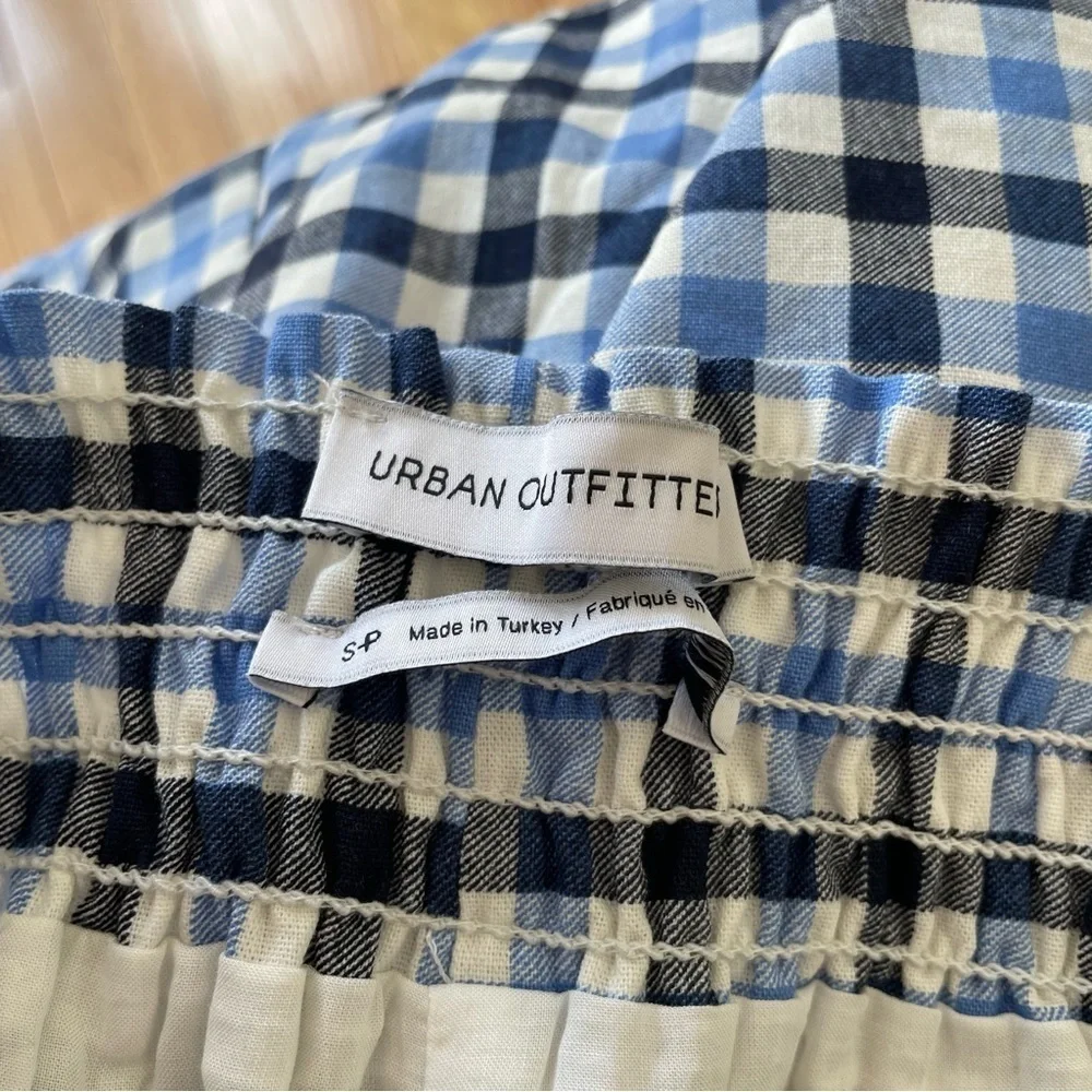 Urban Outfitters Blue Check Cotton Tiffany Button Down Halter Romper NWT Sz S